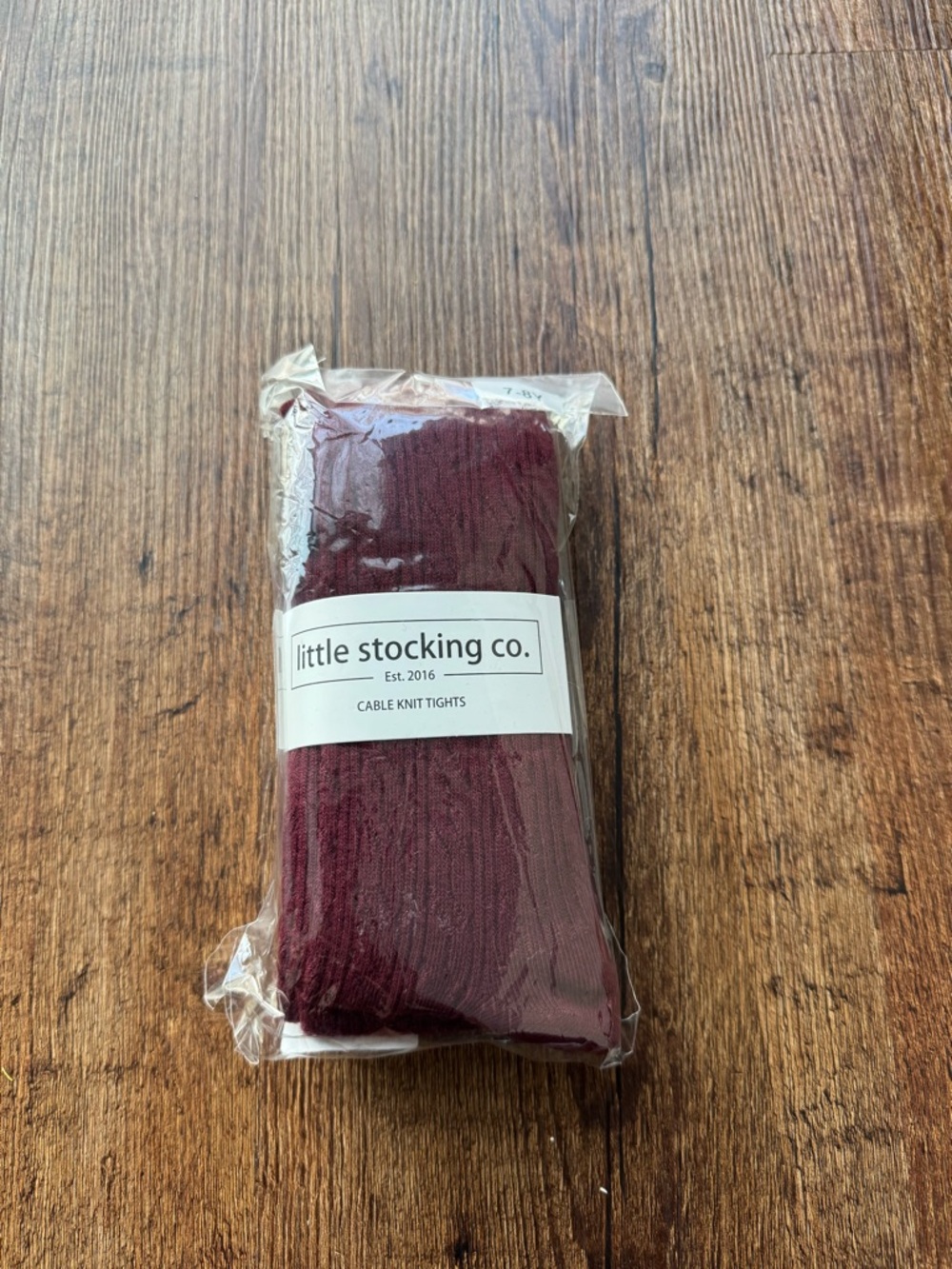 Little Stocking Co. Cable Knit Tights in Wine